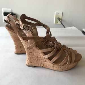 Guess Nude Strappy Wedges